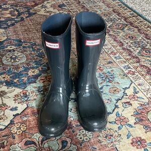 Hunter Glossy Gray Waterproof Boots